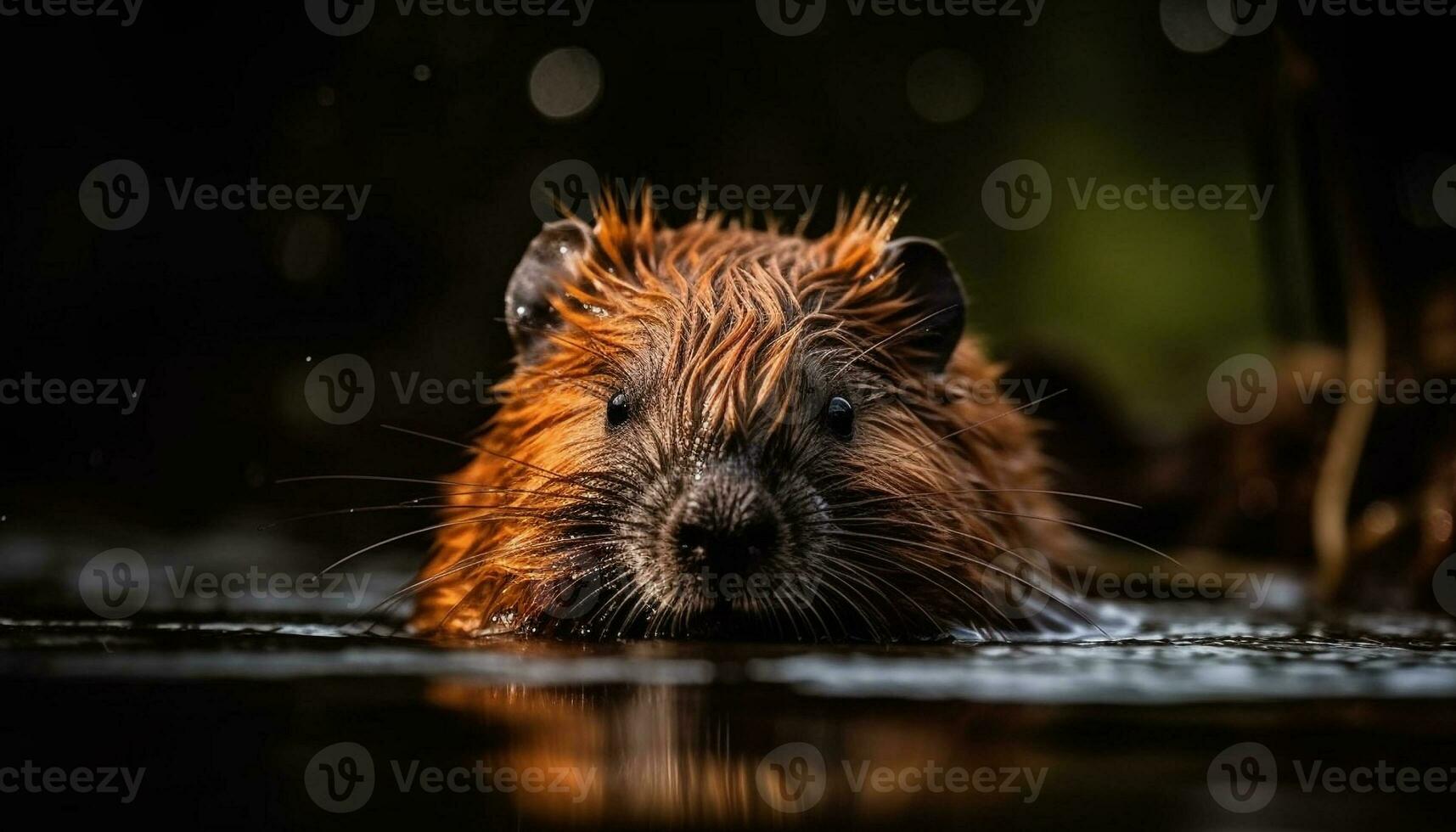 Fluffy guinea pig looking at camera outdoors generated by AI photo