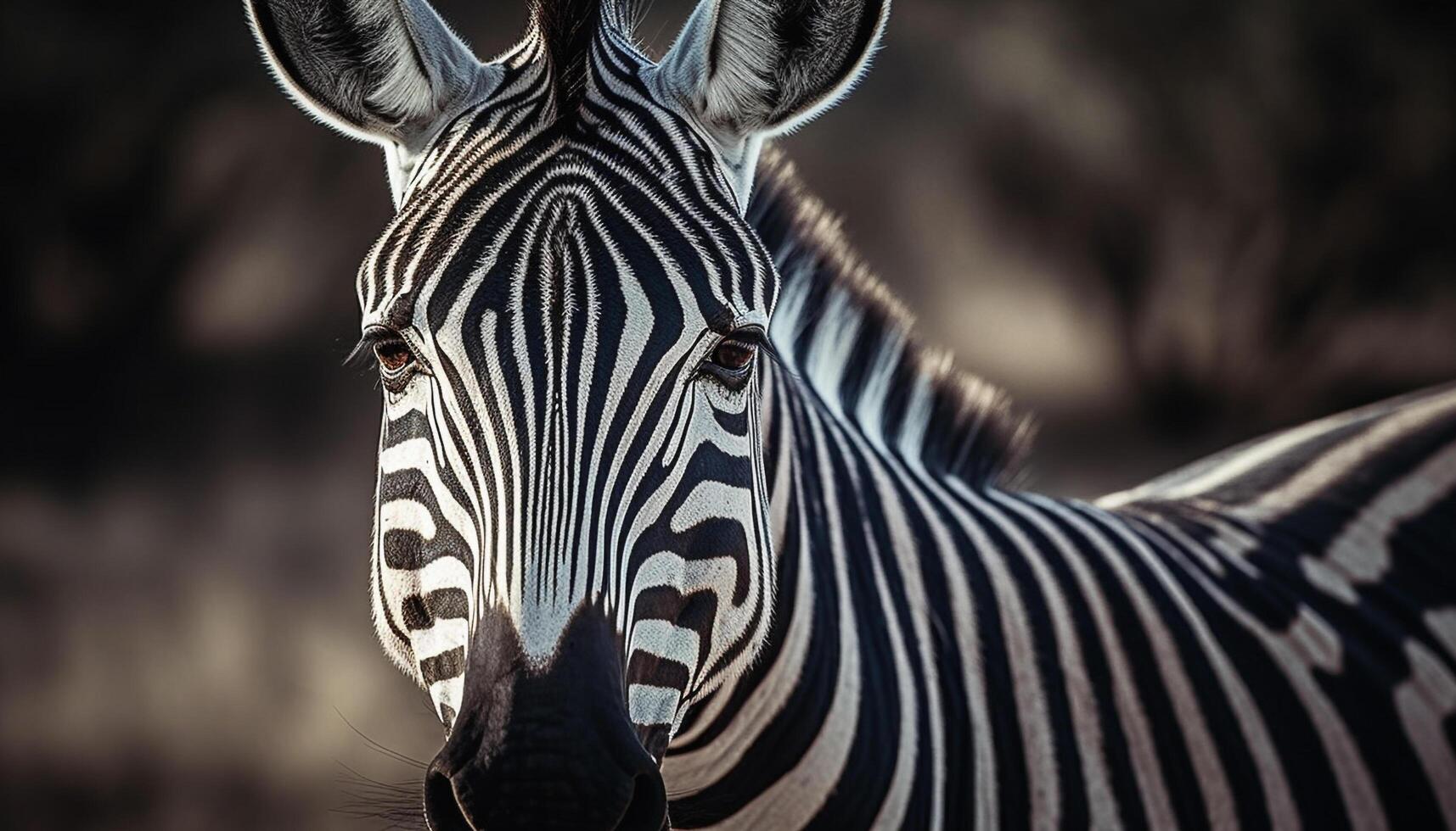 Plain elegance Striped zebra grazing in Africa generated by AI photo