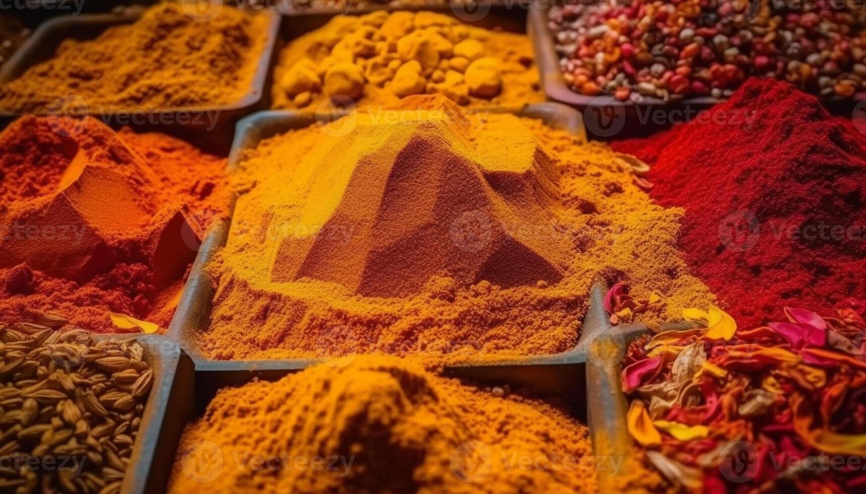 vibrant-colors-in-a-row-at-spice-stall-generated-by-ai-24715578-stock