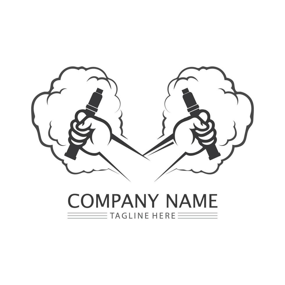 vape and vapor logo icon smoke vector and set design for vapers vaping device and lifestyle modern smoking