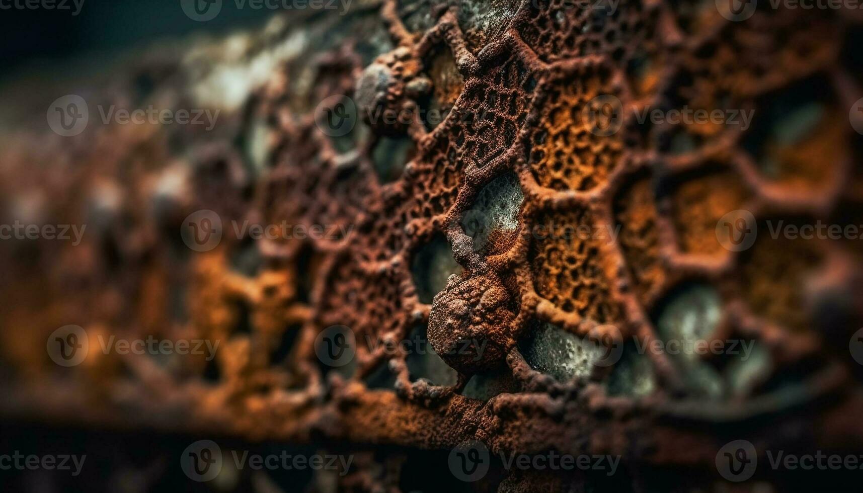 Rusty old metal pattern on weathered leather generated by AI photo