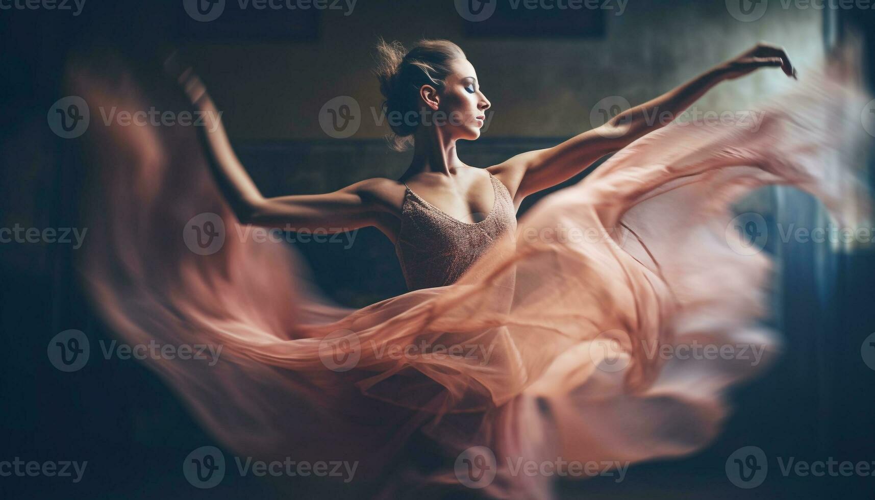 One beautiful ballet dancer exudes elegance and grace generated by AI photo