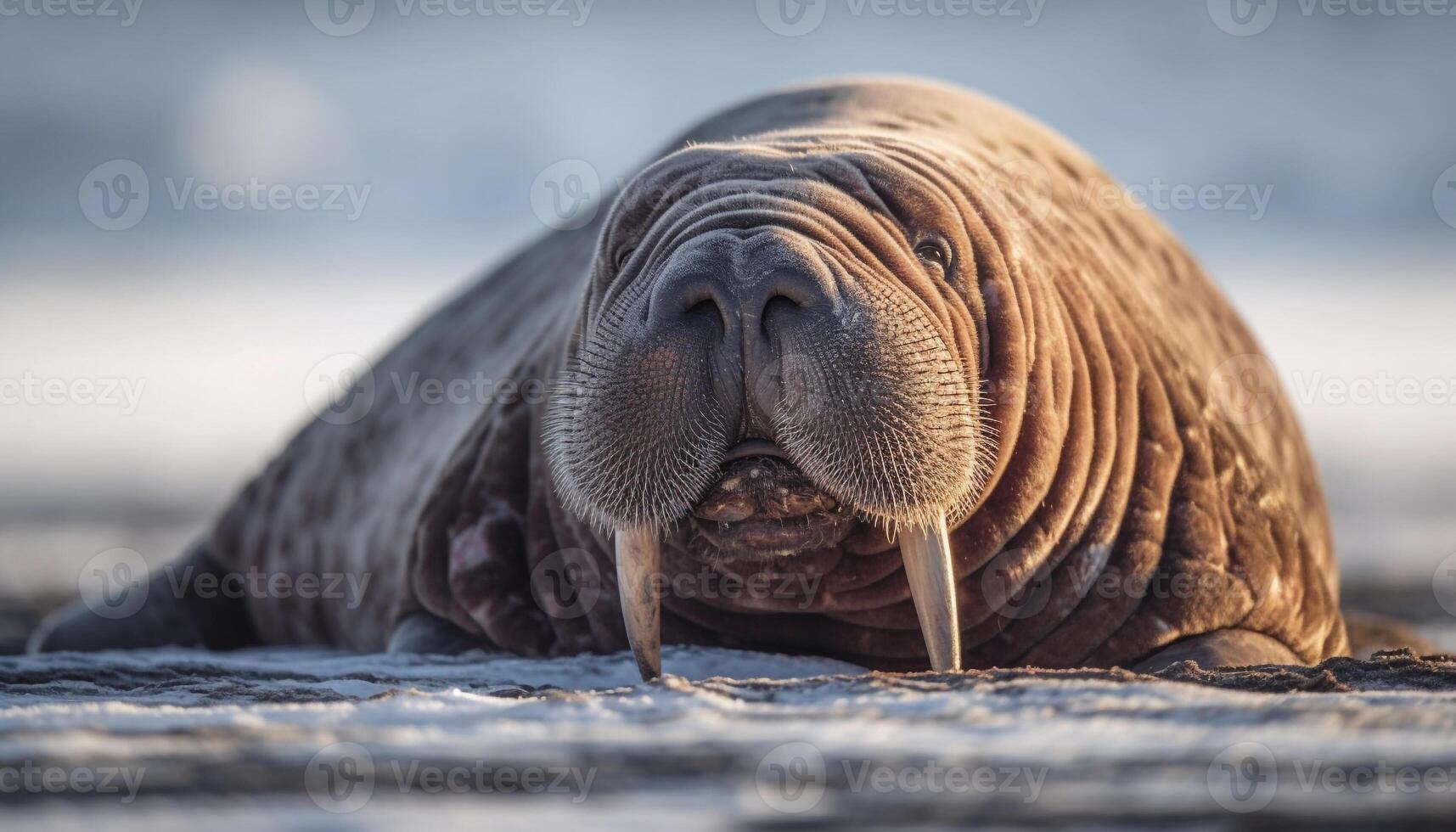 Cute seal resting on rocky coastline generative AI photo