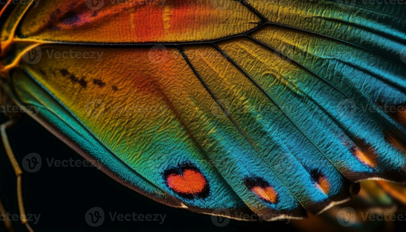 Vibrant butterfly wing pattern, beauty in nature generated by AI photo