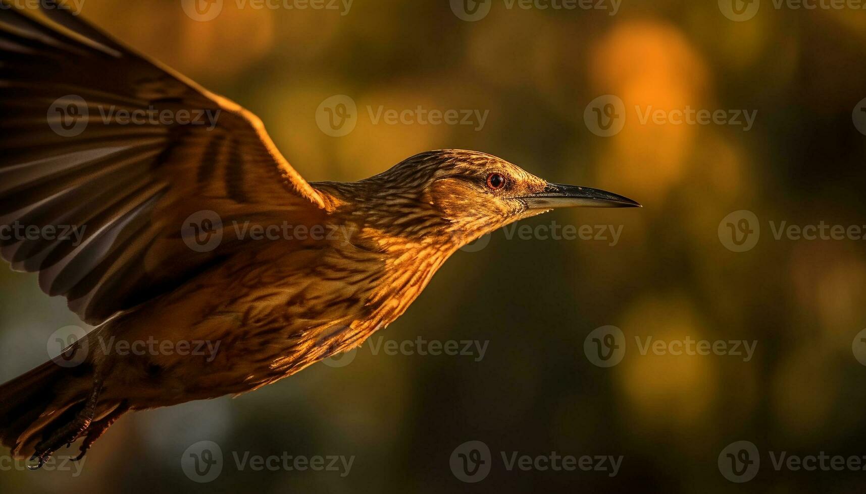 Sunset beauty in nature bird perches peacefully generated by AI photo
