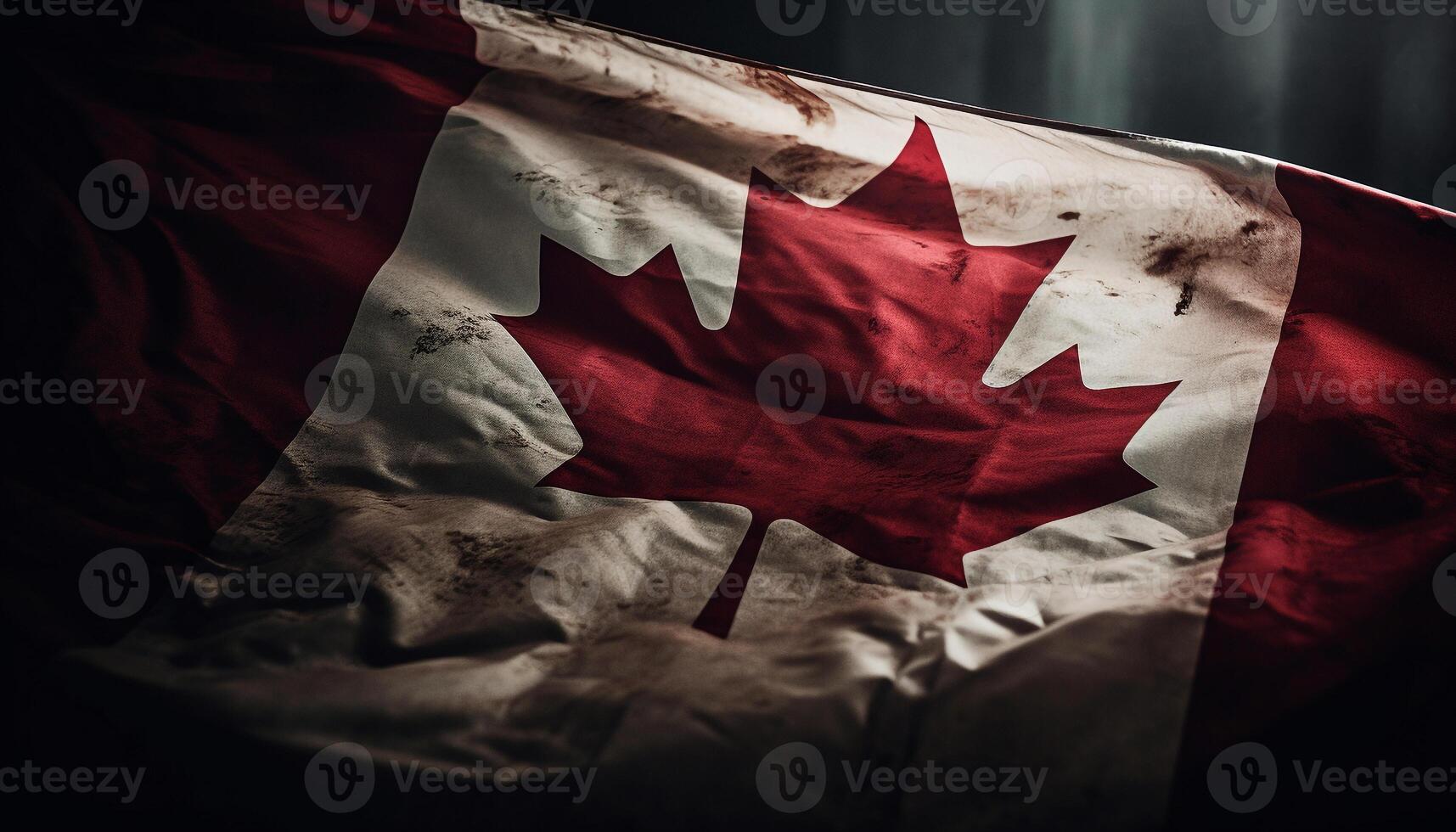 Waving Canadian flag symbolizes national pride and patriotism generative AI photo