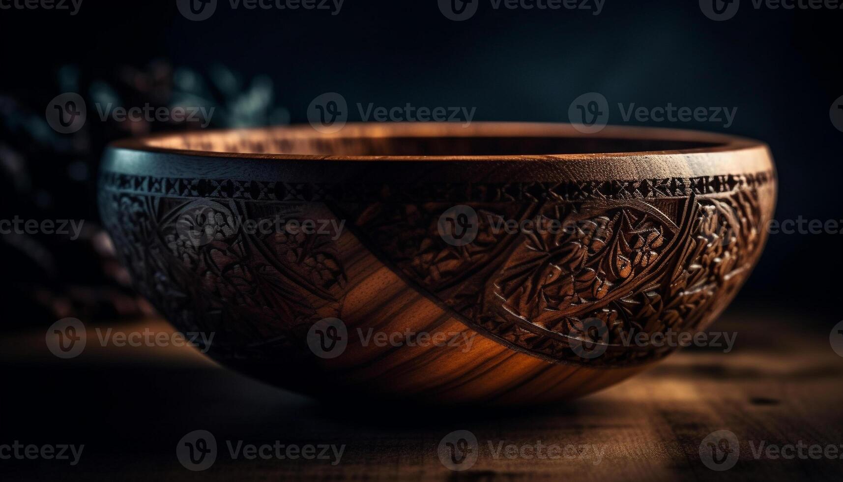 Earthenware bowl with intricate indigenous culture pattern photo