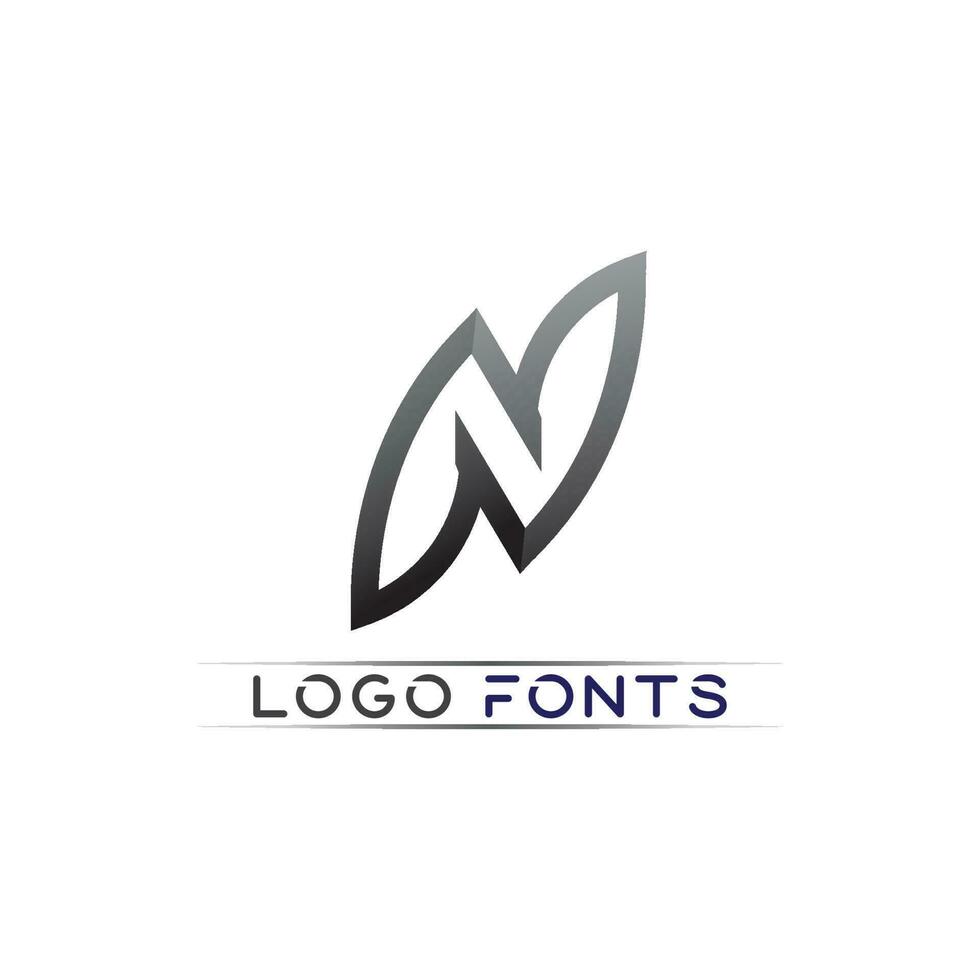 N logo font company logo business and letter initial N design vector and letter for logo