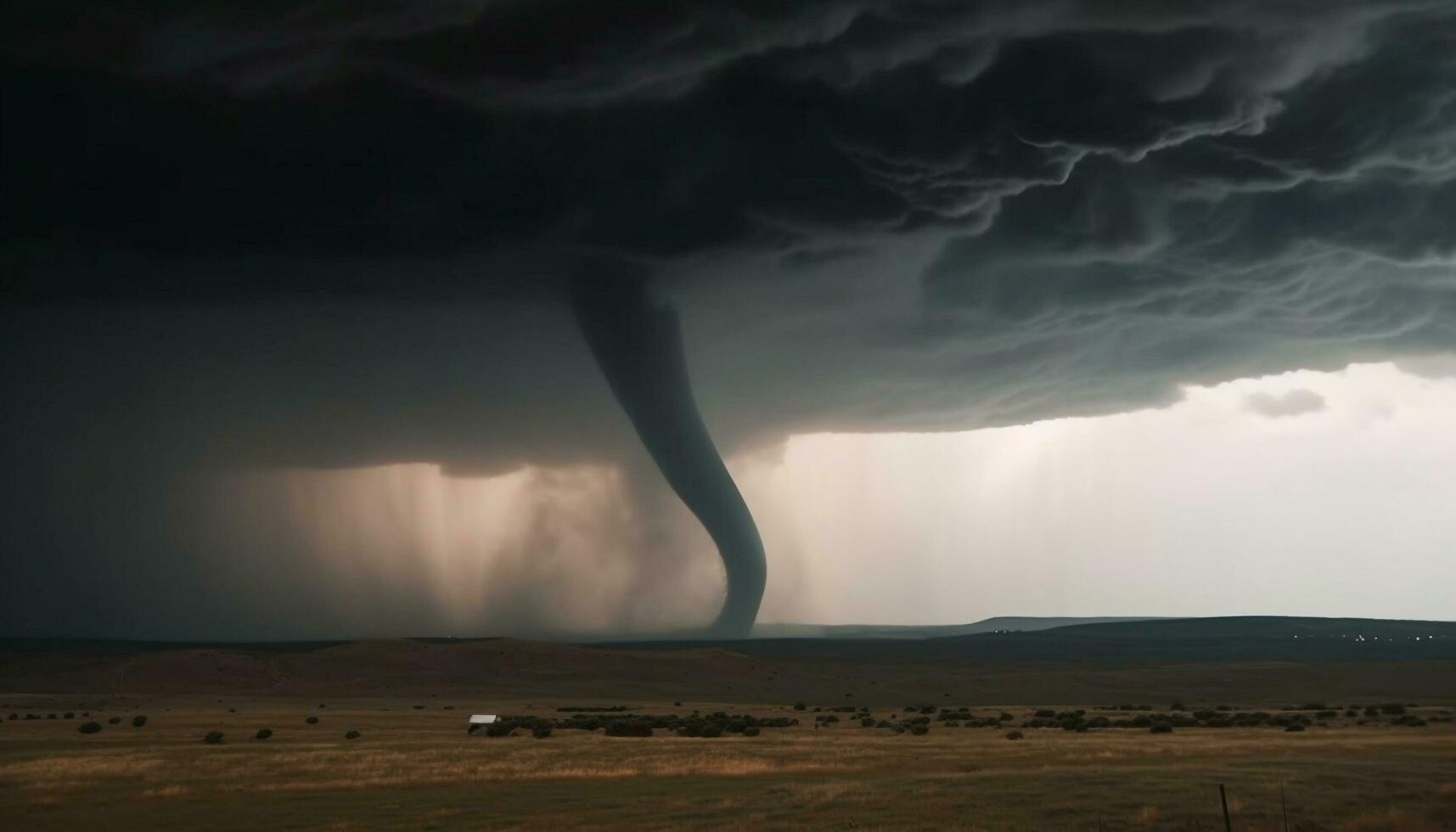 electricidad crujidos mediante ominoso tormenta nube cielo generado por ai foto