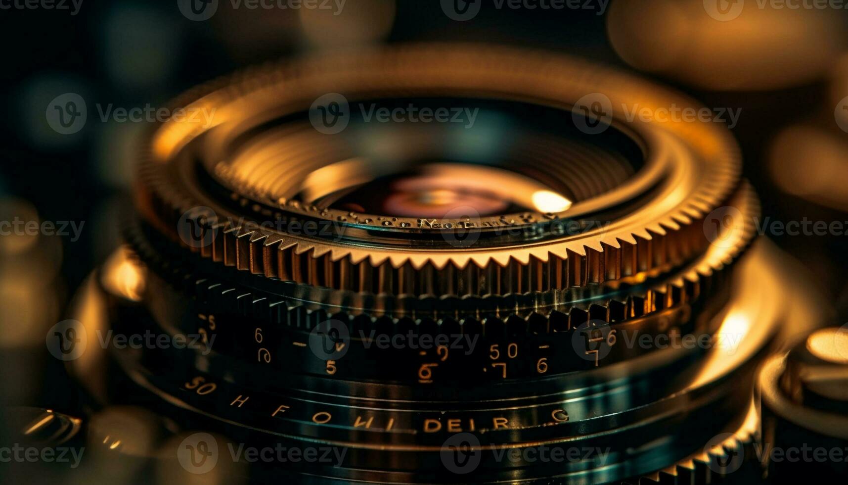 Antique camera lens captures creative studio shot generated by AI photo