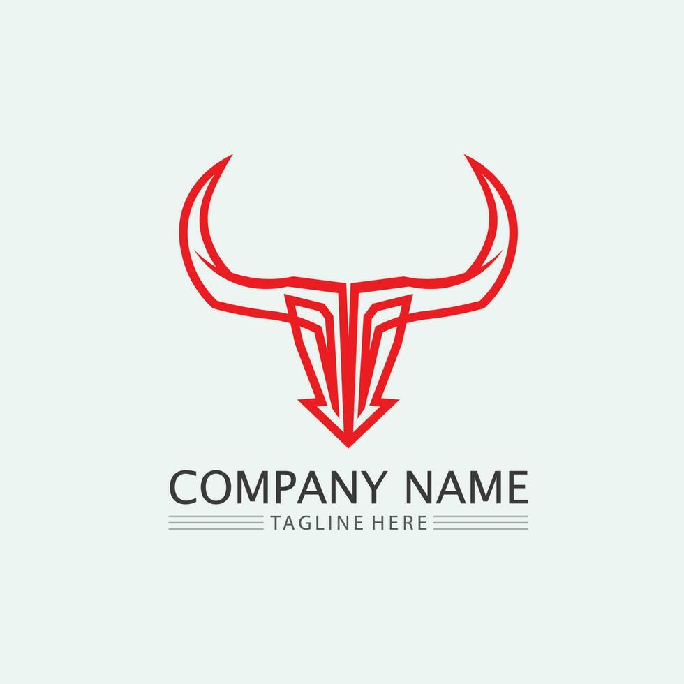 Bull buffalo head cow animal  mascot logo design vector for sport horn buffalo animal mammals head logo wild matador