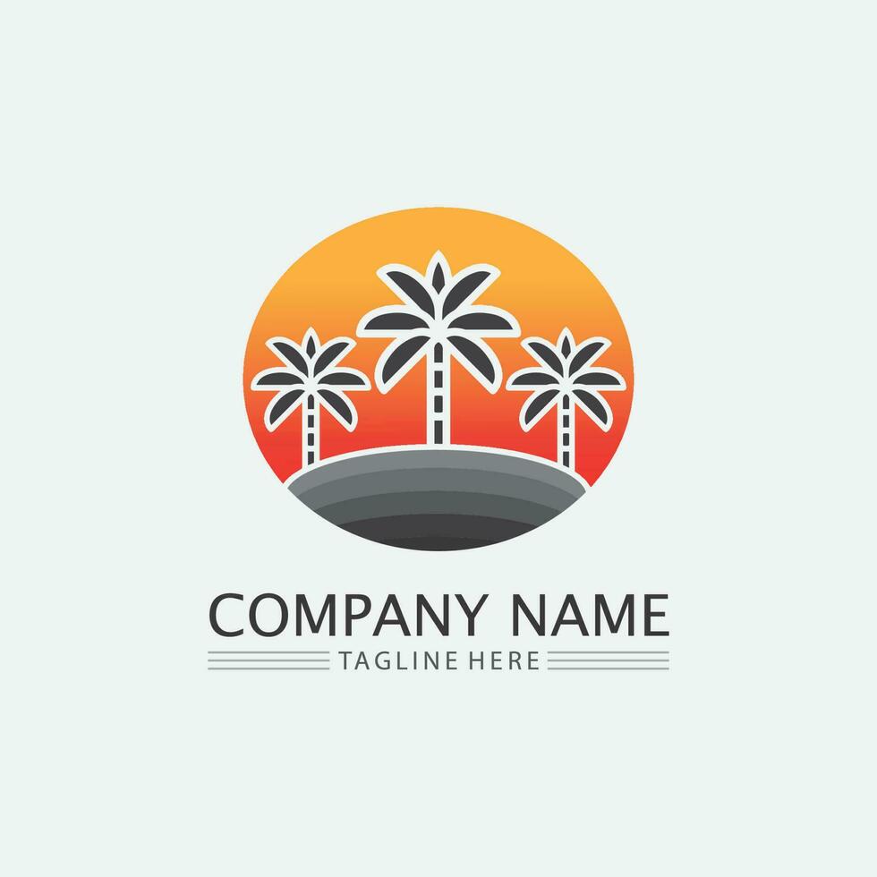 plantilla de logotipo de verano de palmera vector