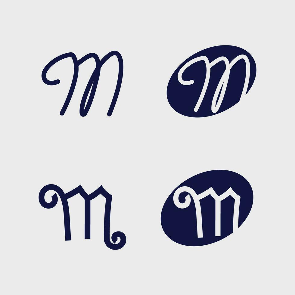 M letter an M font logo design vector identity icon sign