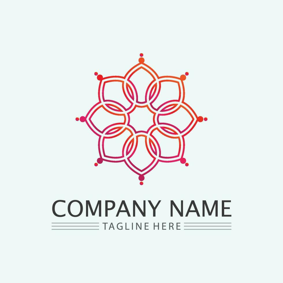 flowers design vector for spa, boutique, beauty salon, cosmetician, shop, yoga class, hotel and resort
