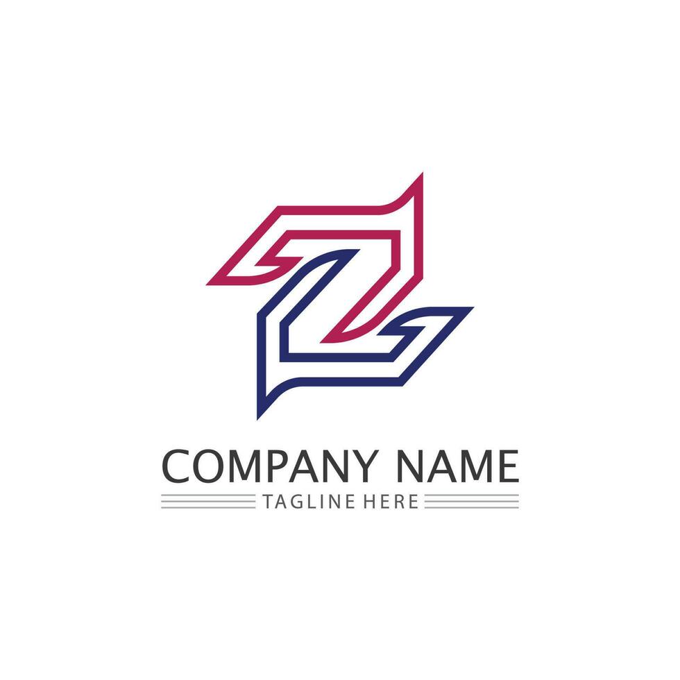 Z letter and font Z logo design vector identity illustration
