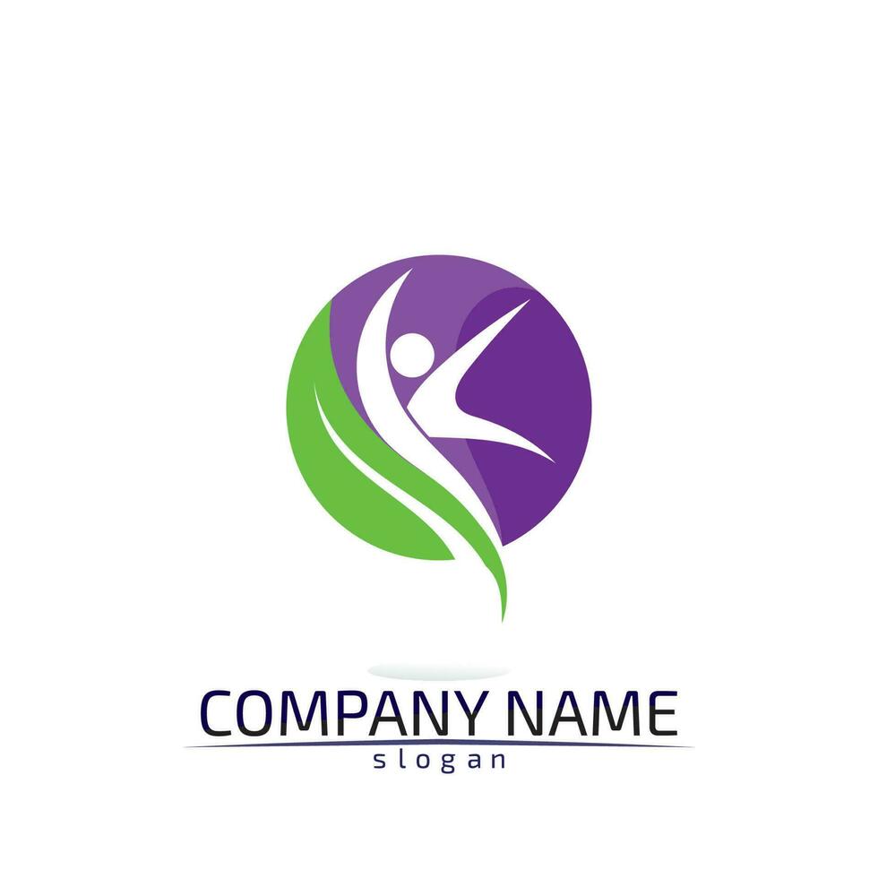 Community people care logo and symbols template vector