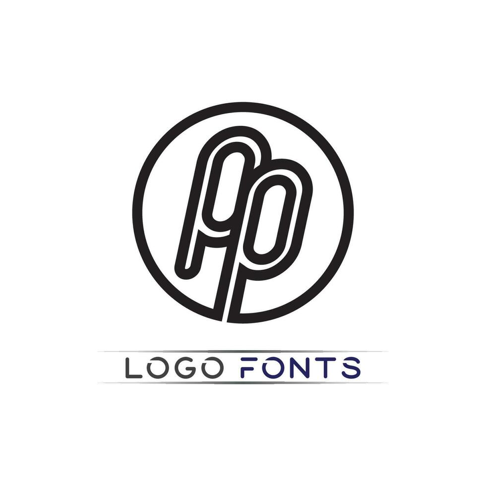 P letter and font logo P design vector business identity company