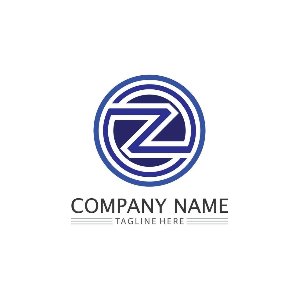 Z letter and font Z logo design vector identity illustration