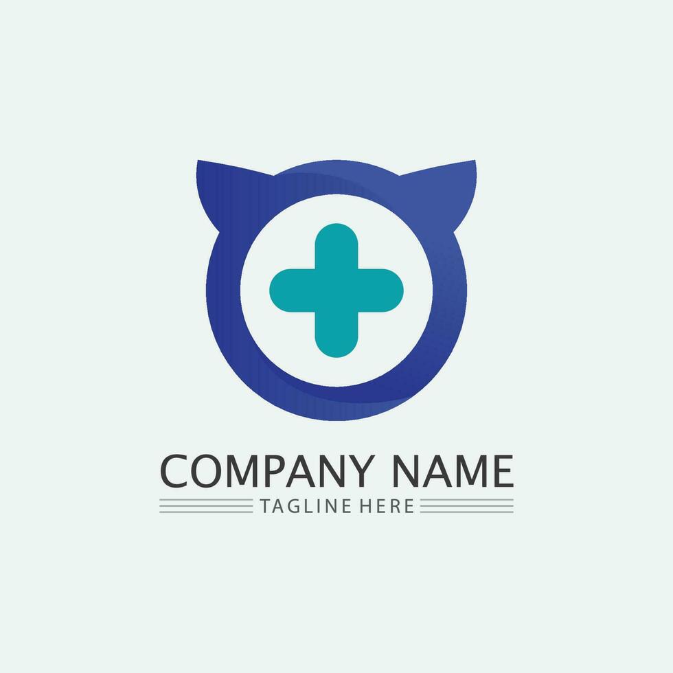 cat logo and vector animal icon footprint kitten calico logo dog symbol cartoon character sign illustration doodle design