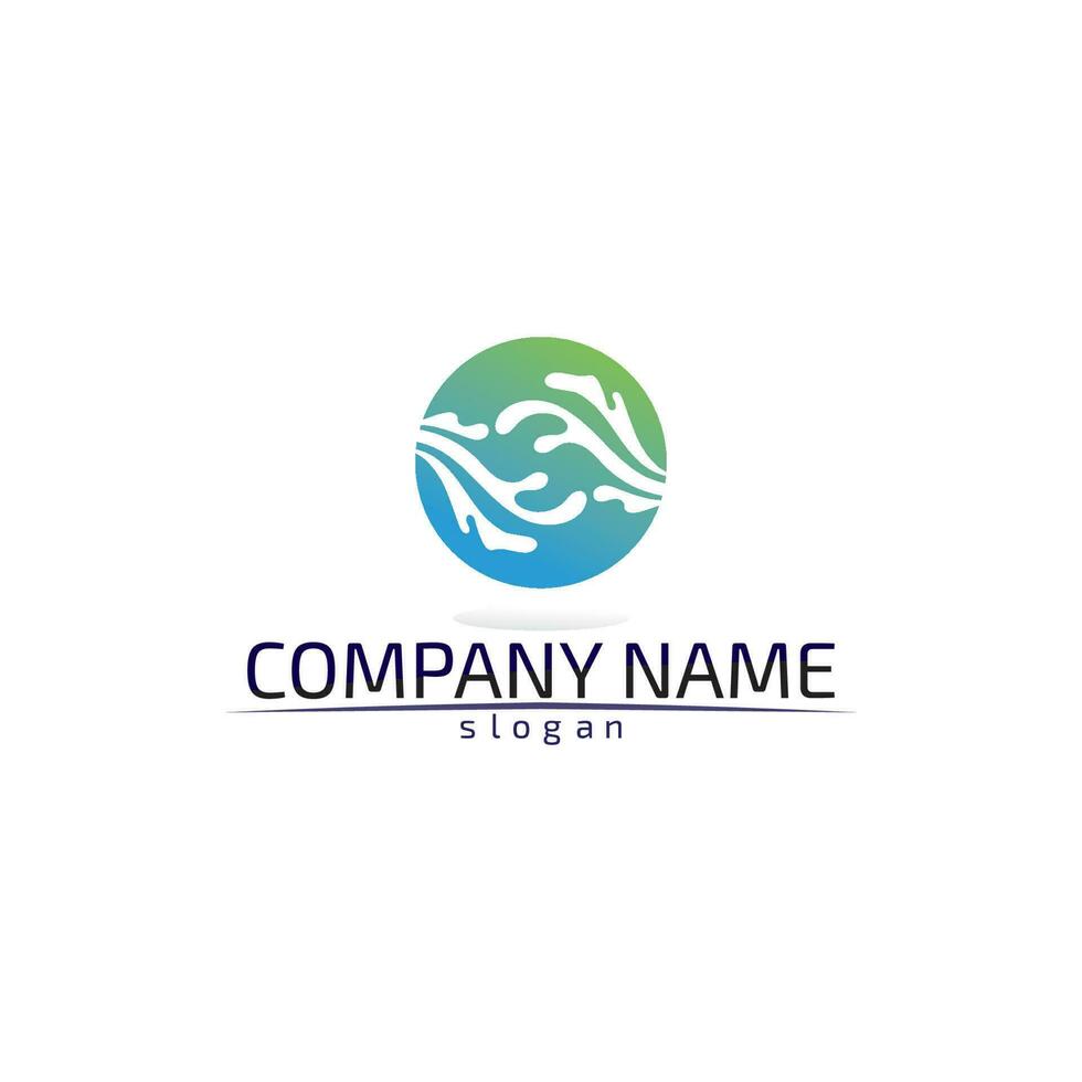 Waves beach blue water logo and symbols template icons app vector