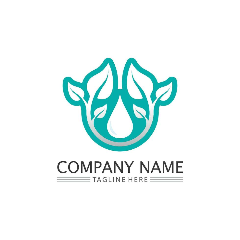 Tree leaf vector and green logo design friendly concept