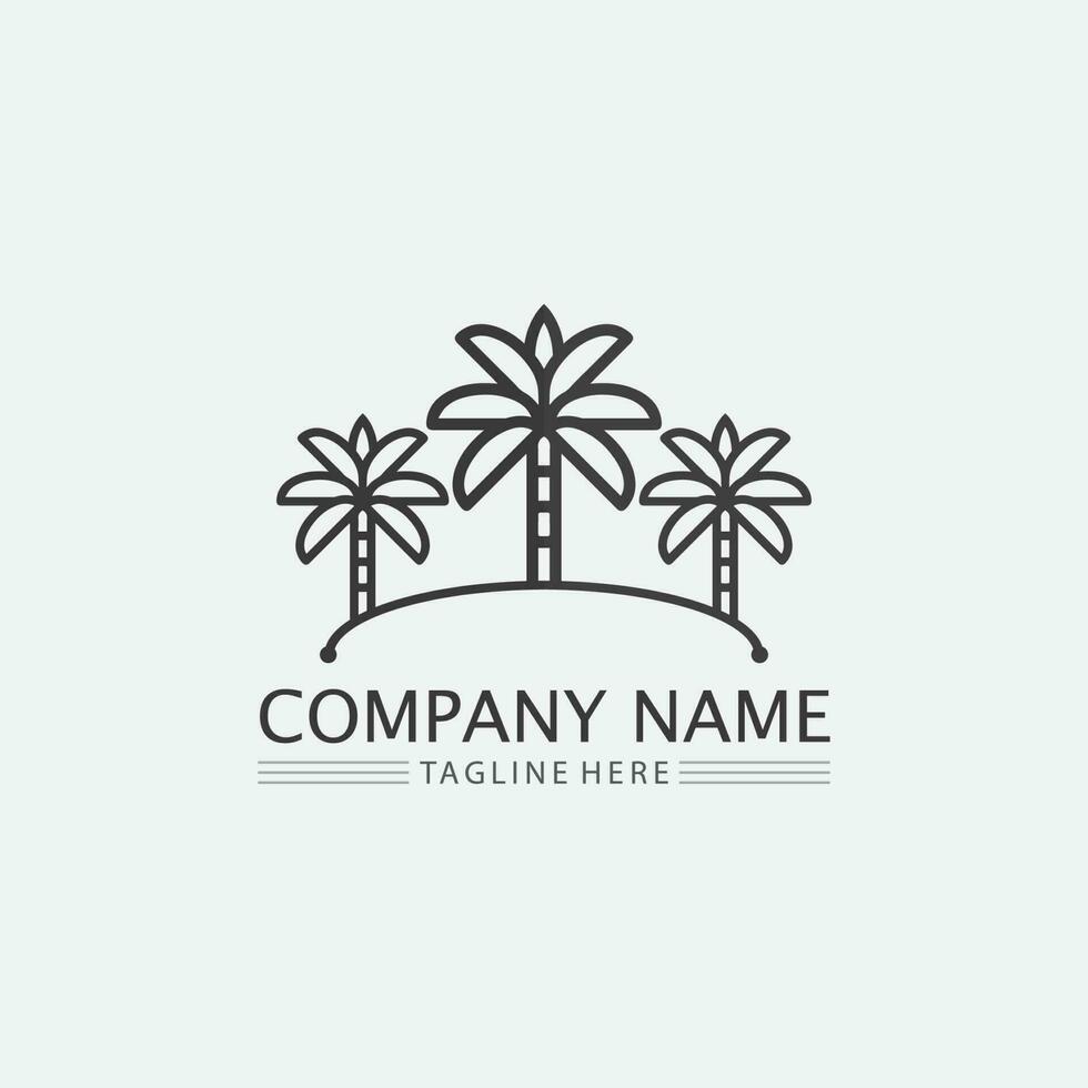 Palm tree summer logo template vector