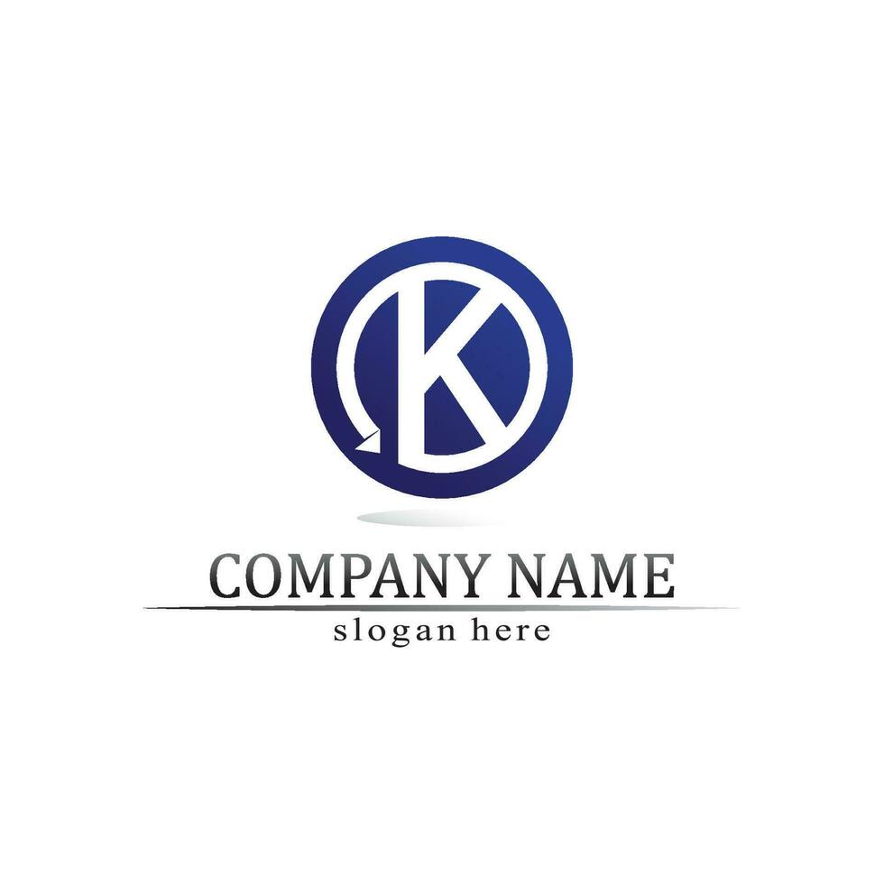 K logo design K letter font Concept Business logo vector and design initial company