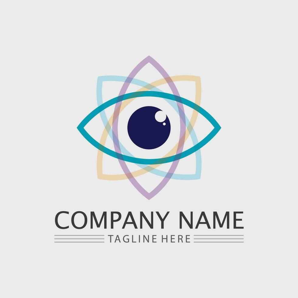 Eye and vision design Care vector logo icon