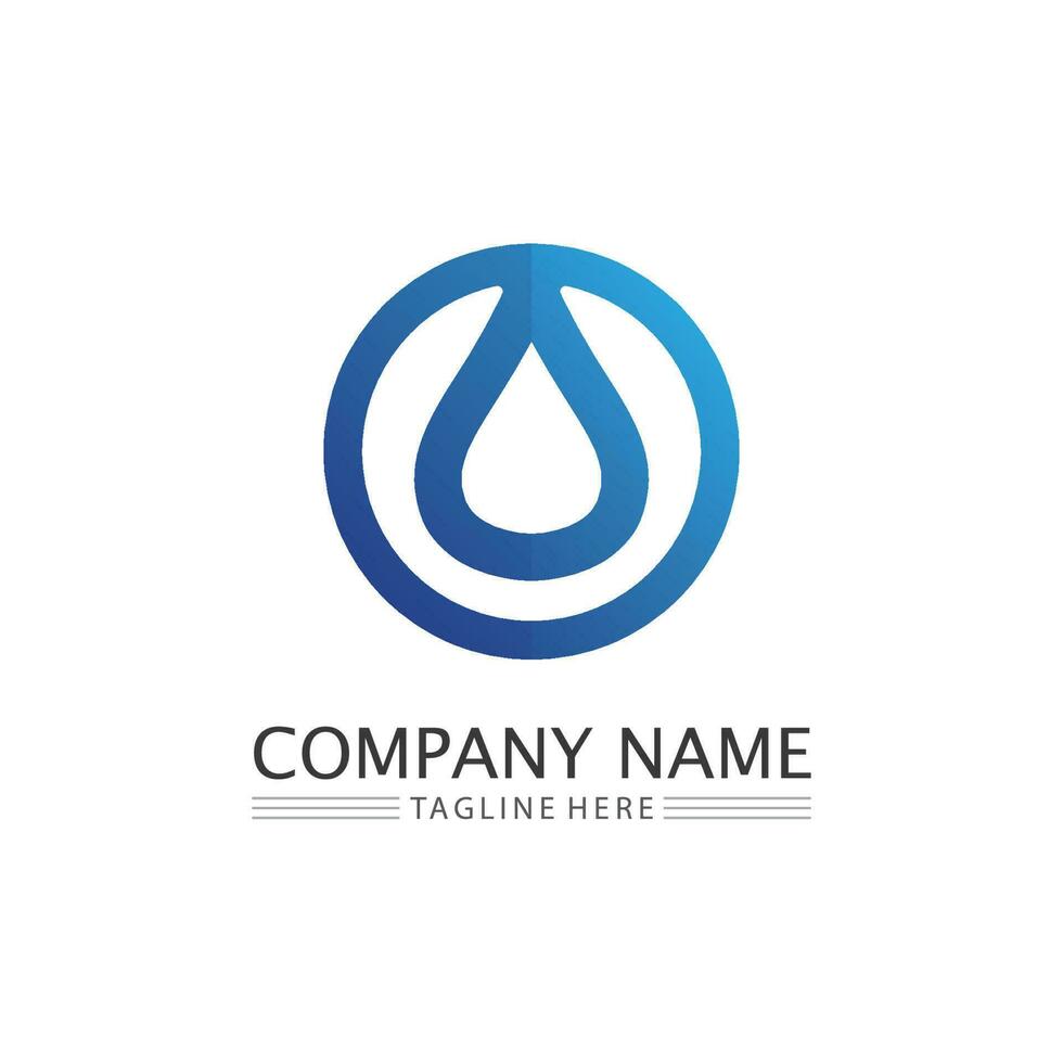 wave icon and water drop vector illustration design logo business