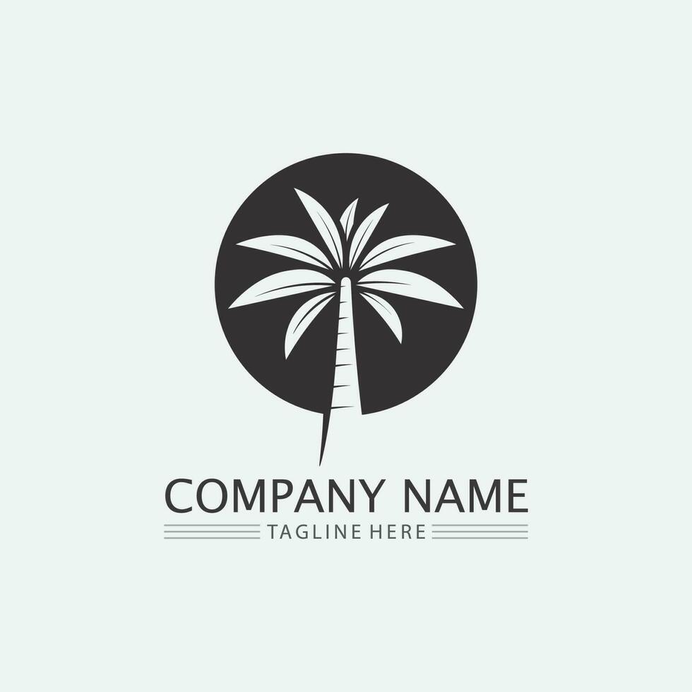 Palm tree summer logo template vector