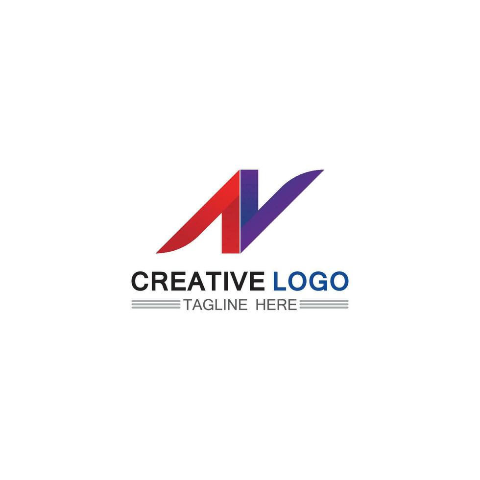 N logo font company logo business and letter initial N design vector and letter for logo