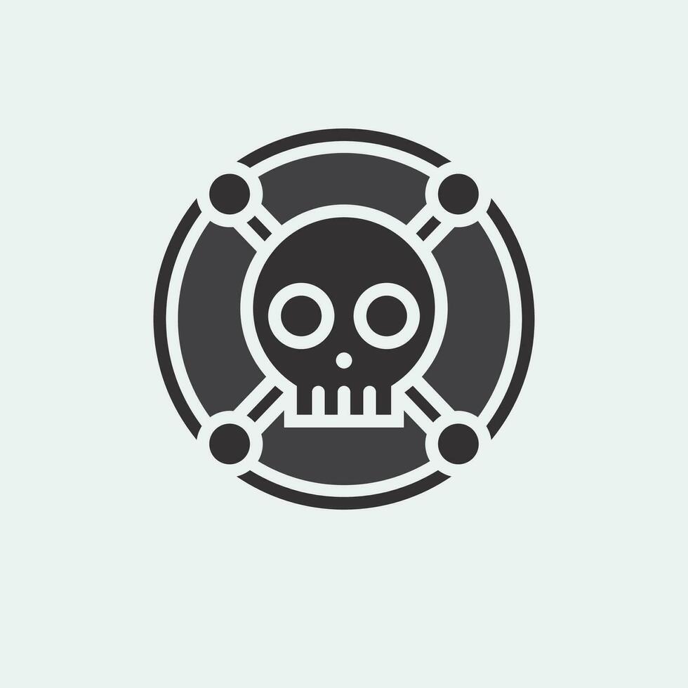 skull and bones icon logo design vector graphic illustration symbol