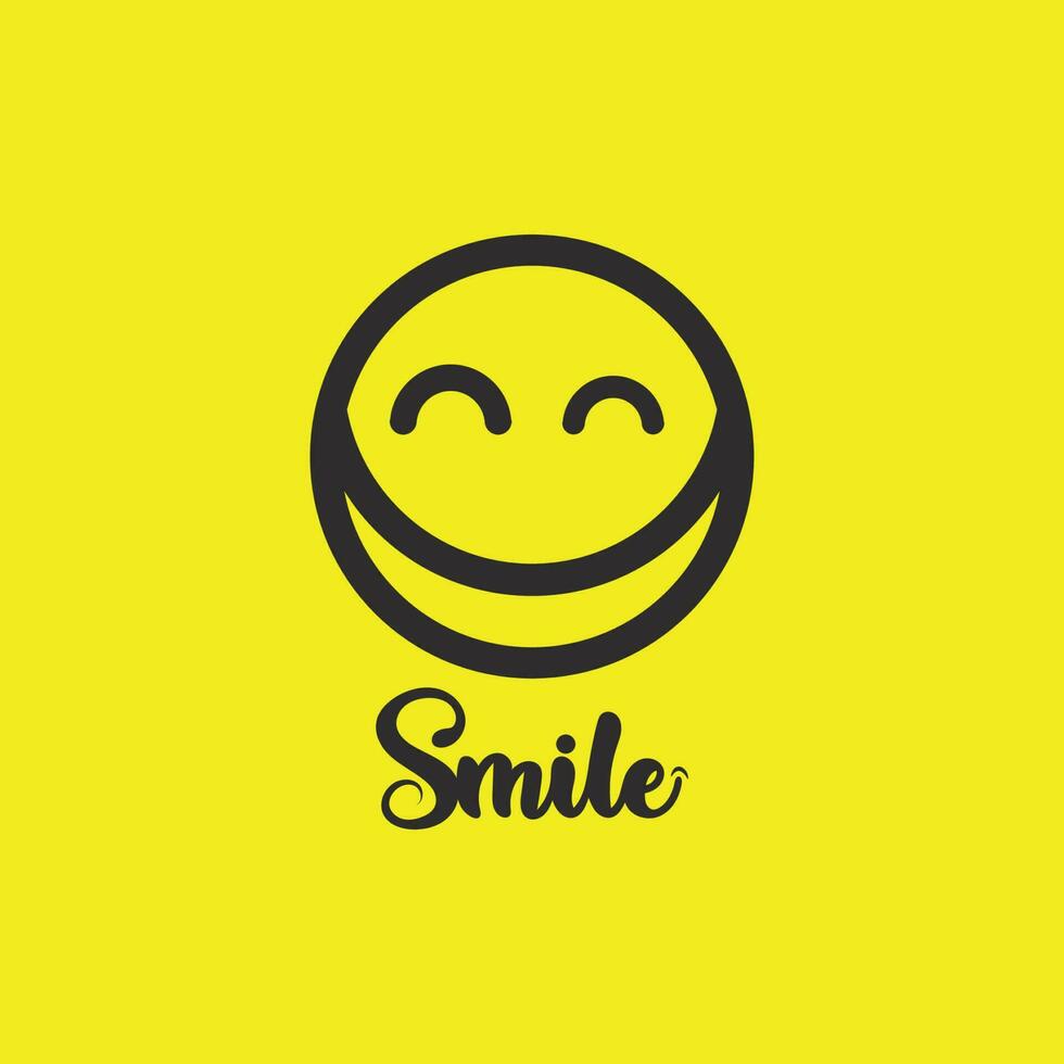 icono de sonrisa, sonrisa, diseño de logotipo vectorial, emoticonos felices, diseño divertido y felicidad de emoji vectorial vector