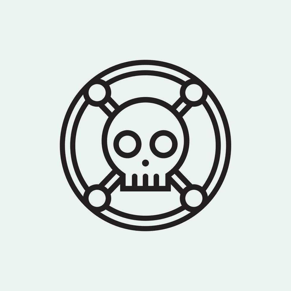 skull and bones icon logo design vector graphic illustration symbol