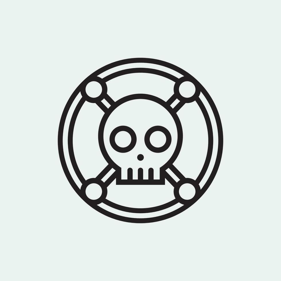 skull and bones icon logo design vector graphic illustration symbol