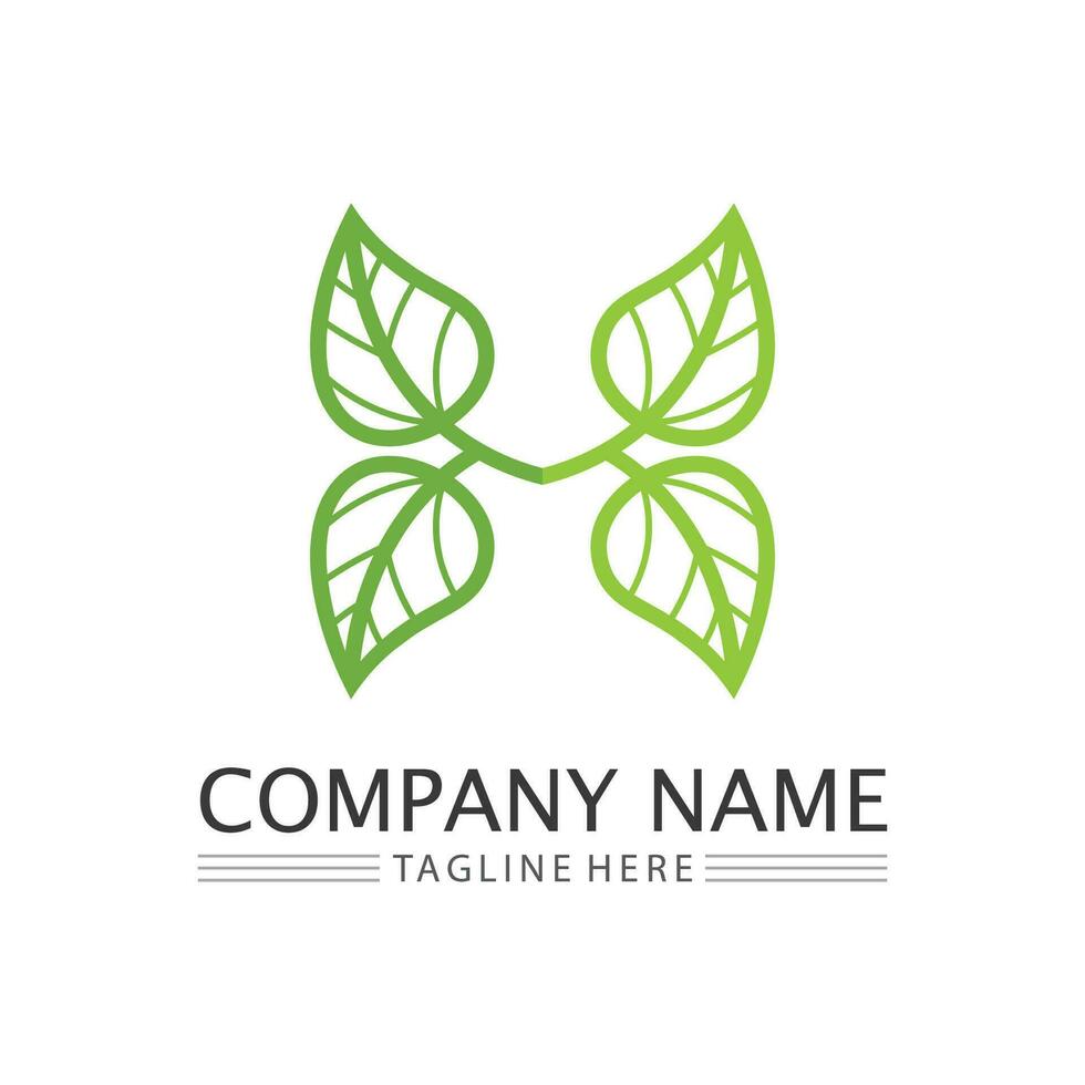 leaf logo design vector for nature symbol template editable,Green leaf logo ecology nature element vector icon.