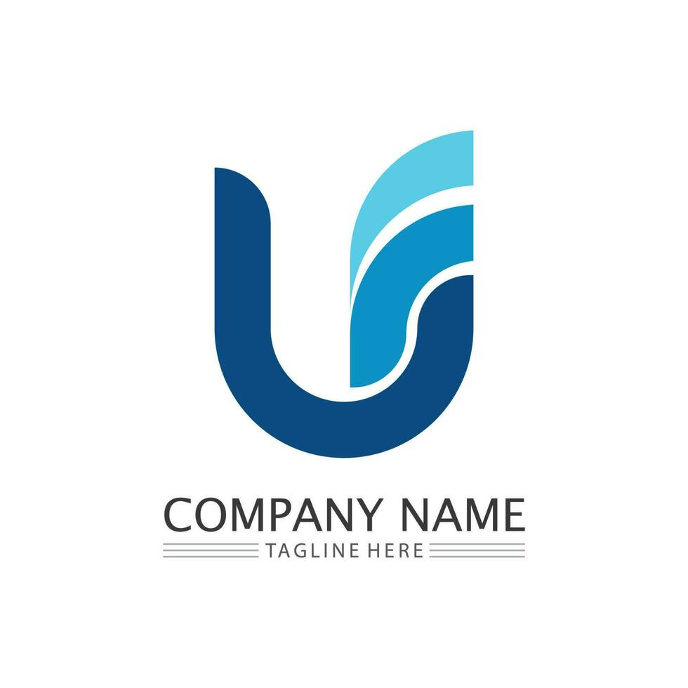 Initial letter U logo business and design icon vector