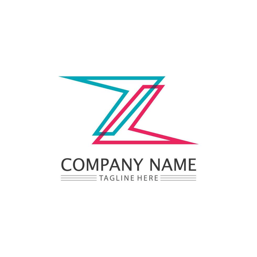 Z letter and font Z logo design vector identity illustration