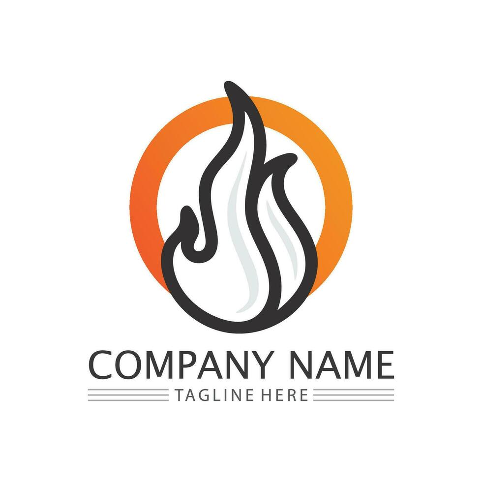 fire flame logo icon vector design template