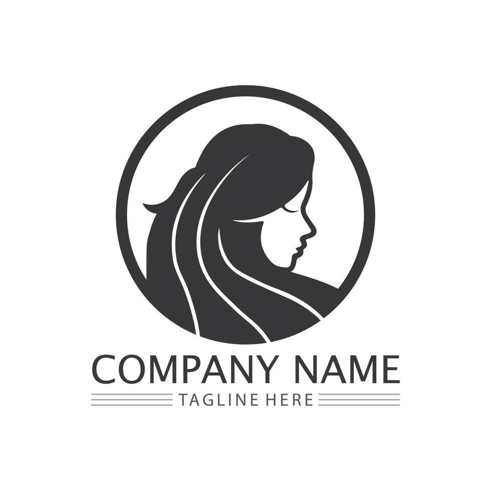 Beauty salon logo vector icon design template-vector