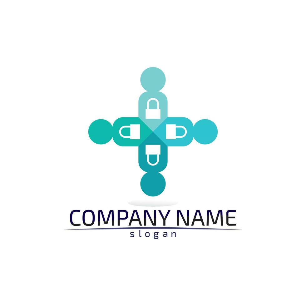 vector de icono de diseño de logotipo de salud, médico, medicina, meditación y hospital
