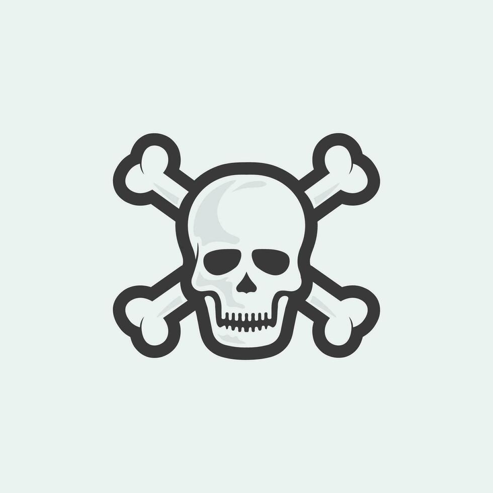 skull and bones icon logo design vector graphic illustration symbol