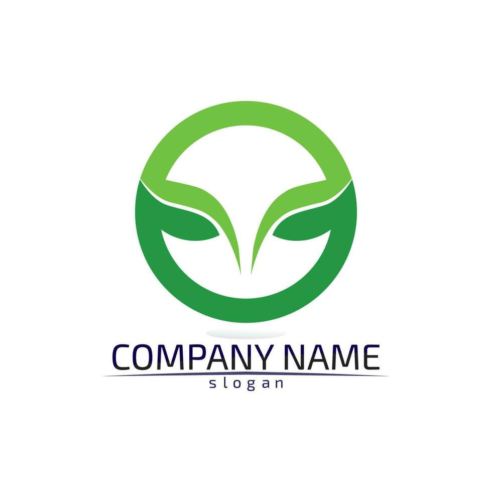 Tree leaf vector design eco friendly concept logo