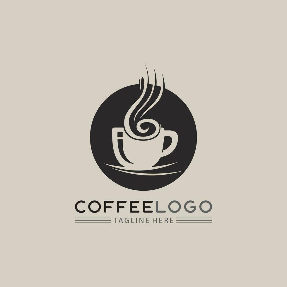 plantilla de logotipo de taza de café vector