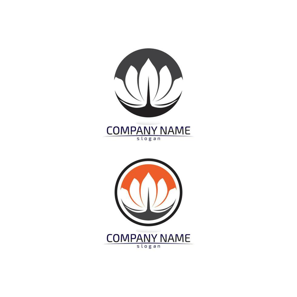 Stylized lotus flower icon vector background