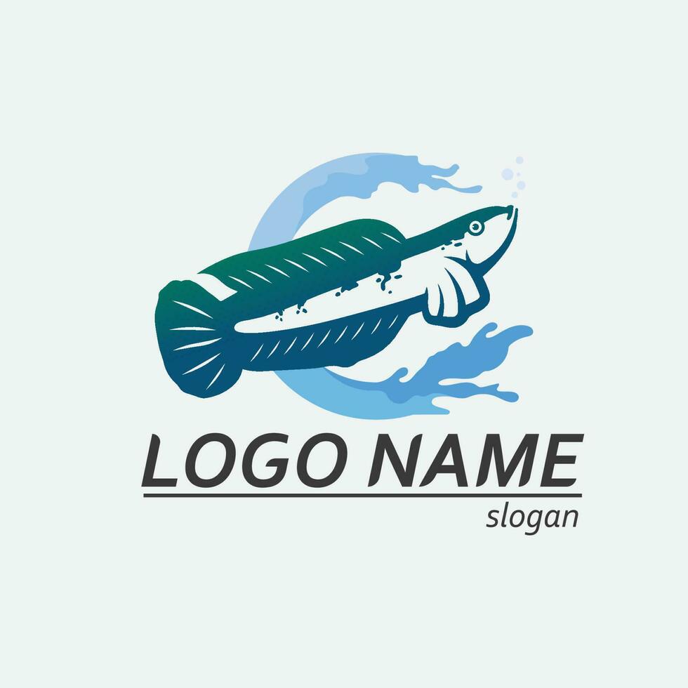 Channa Snakehead fish, Predator Fish, animal underwater design and illustration vector