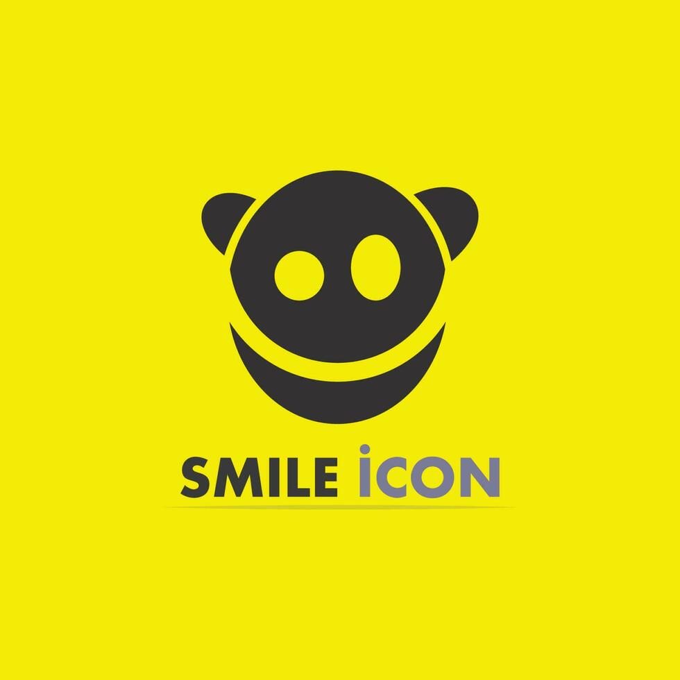 icono de sonrisa, sonrisa, diseño de logotipo vectorial, emoticonos felices, diseño divertido y felicidad de emoji vectorial vector