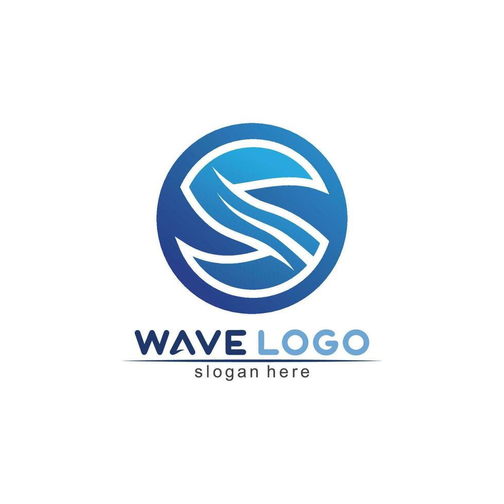 Water wave icon vector