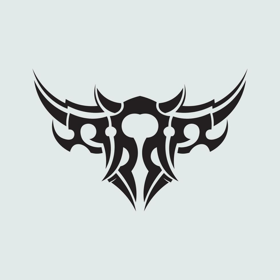 black tribal vector logo design icon and sign tribal