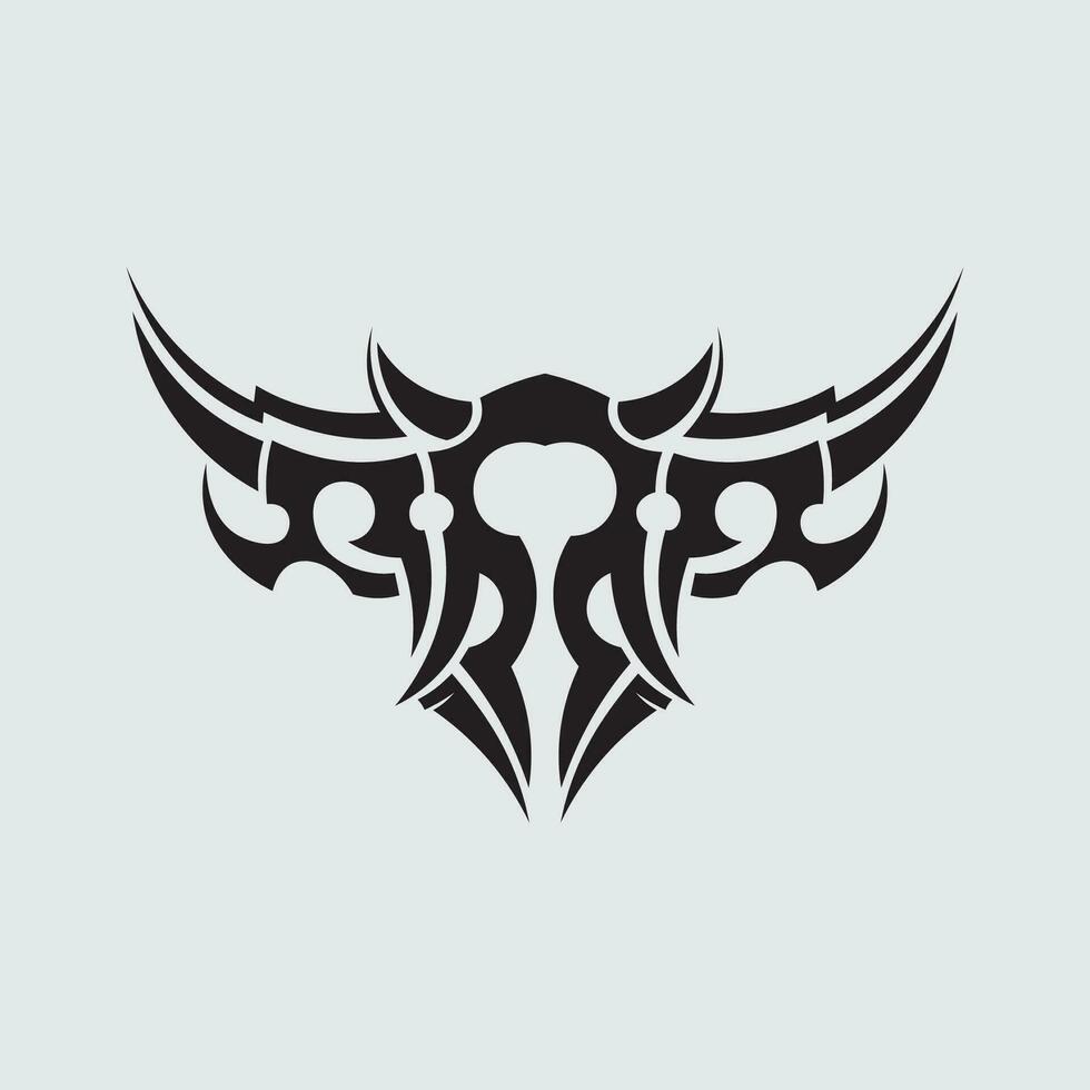 icono de diseño de logotipo vectorial tribal negro y signo tribal vector